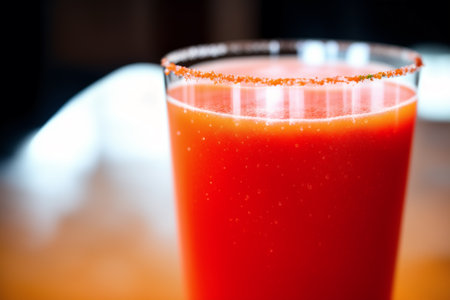 Bloody mary cocktail in a bar, shallow depth of fieldの素材