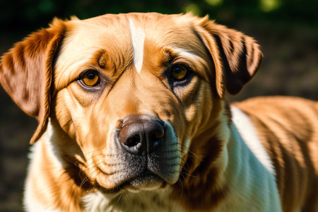 Portrait of a dog breed Labrador Retriever close-upの素材