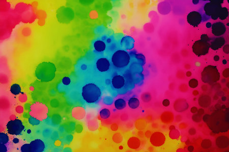 Abstract watercolor background with spots of paint. Multicolored spots.の素材