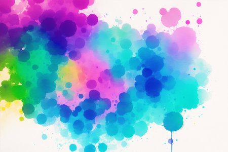 Watercolor splashes on white background. Colorful abstract background.の素材