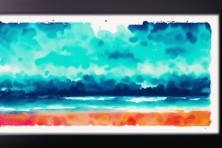 Abstract watercolor background. Digital art painting. Hand drawn illustration.の素材
