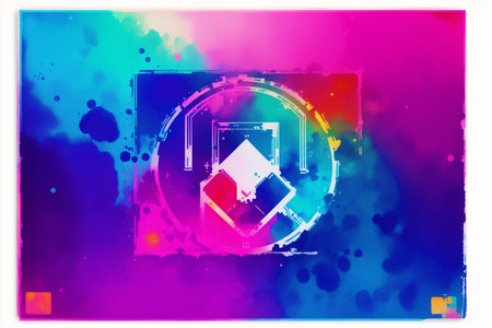 Abstract colorful watercolor background with grunge elements. Vector illustration.の素材