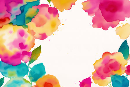 Abstract watercolor floral background with place for your text. Vector illustration.の素材