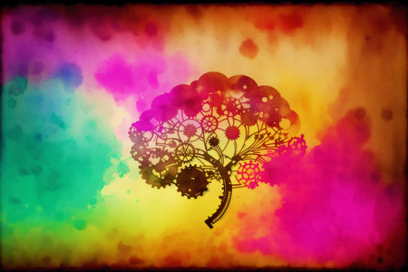 Abstract tree on grunge background with space for your text or imageの素材