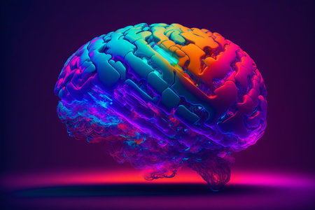 Generative AI art with a Mind Symphony. Unveiling the Intricate Dance of the Human Brain. A beautiful abstract human brain. Generative AIの素材