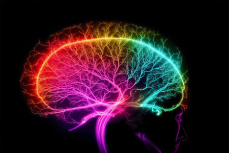 Generative AI art with a Mind Symphony. Unveiling the Intricate Dance of the Human Brain. A beautiful abstract human brain. Generative AIの素材