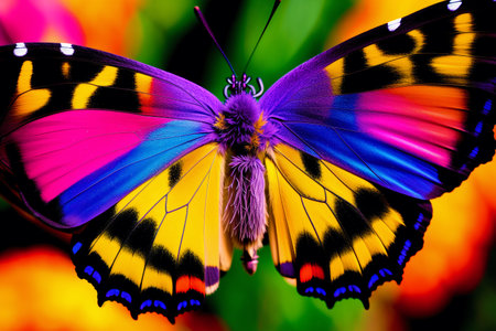 Generative AI art with A beautiful colorful Butterfly. The Captivating Beauty of Butterflies. Generative AIの素材