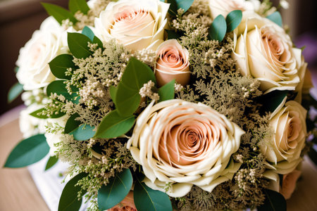 Generative AI art with A Captivating Wedding Bouquet for Forever Love.Eternal Blooms. Generative AIの素材