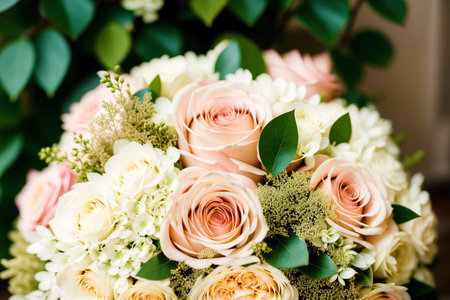 Generative AI art with A Captivating Wedding Bouquet for Forever Love.Eternal Blooms. Generative AIの素材