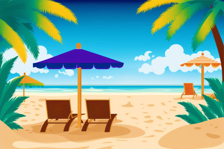 Generative AI art with Summer holiday, vacation. Sun Kissed Escapes. Embrace the Ultimate Summer Adventure. Generative AIの素材
