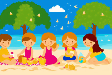 Generative AI art with Summer holiday, vacation. Sun Kissed Escapes. Embrace the Ultimate Summer Adventure. Generative AIの素材