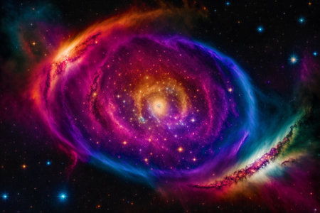 Generative AI art with Space background. Cosmic enigma. Capturing the Mysteries of a Black Hole in Space. Generative AIの素材
