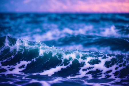 Generative AI art with Summer concept. The Dance of Ocean Waves. Eternal Symphony of the Sea. Generative AIの素材