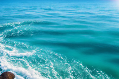 Generative AI art with Summer concept. The Dance of Ocean Waves. Eternal Symphony of the Sea. Generative AIの素材