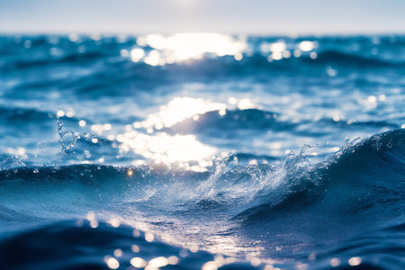 Generative AI art with Summer concept. The Dance of Ocean Waves. Eternal Symphony of the Sea. Generative AIの素材