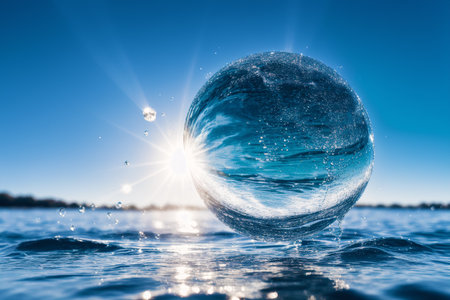 Generative AI art with Summer concept. Beautiful water splashes. Chromatic Rhapsody. Vibrant Water Splashes. Generative AIの素材