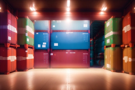 Generative AI art with A cargo container. The Power of Containers. Exploring the World of Cargo and Storage. Generative AIの素材