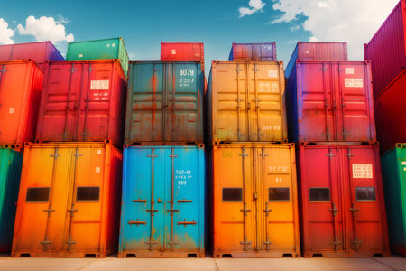 Generative AI art with A cargo container. The Power of Containers. Exploring the World of Cargo and Storage. Generative AIの素材