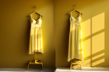 Generative AI art with A beautiful sun dress. Effortless Summer Style. Embrace the Sun with a Stunning Sun Dress. Generative AIの素材