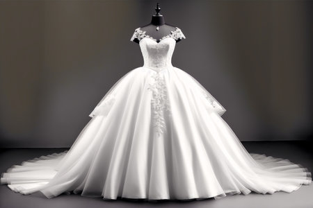Generative AI art with A beautiful wedding dress. Discover the Perfect Wedding Dress for Your Unforgettable Day. Generative AIの素材