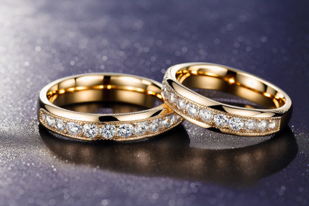 Generative AI art with A beautiful wedding ring. eternal love. The Journey of Wedding Rings. Generative AIの素材