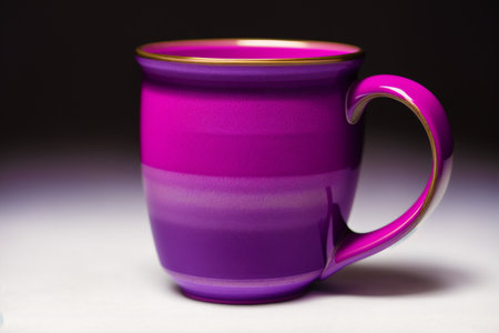 Generative AI art with A purple mug. The Royal Indulgence. The Majestic Violet Mug. Generative AIの素材