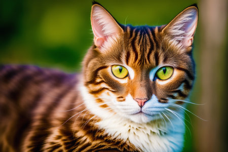 Generative AI art with A beautiful cat. Feline Charm. The Enigmatic World of Cats. Generative AIの素材