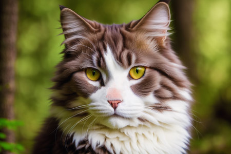 Generative AI art with A beautiful cat. Feline Charm. The Enigmatic World of Cats. Generative AIの素材
