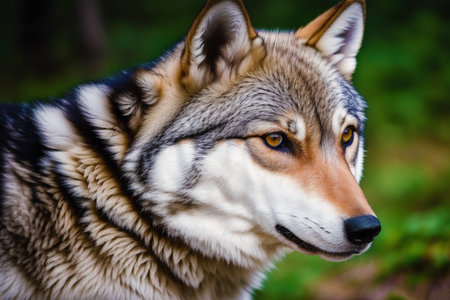 Generative AI art with A bueatuful Wolf. Guardians of the Wilderness. Exploring the Realm of Wolves. Generative AIの素材