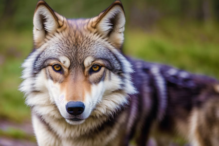 Generative AI art with A bueatuful Wolf. Guardians of the Wilderness. Exploring the Realm of Wolves. Generative AIの素材