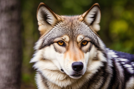 Generative AI art with A bueatuful Wolf. Guardians of the Wilderness. Exploring the Realm of Wolves. Generative AIの素材