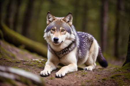 Generative AI art with A bueatuful Wolf. Guardians of the Wilderness. Exploring the Realm of Wolves. Generative AIの素材