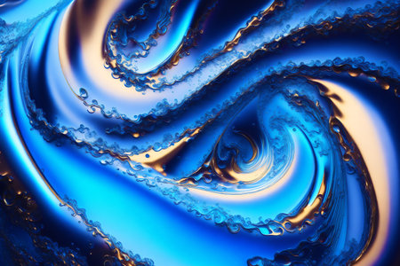 Generative AI art with An amazing blue background. Azure Ripples. The Captivating World of Blue Liquid. Generative AIの素材