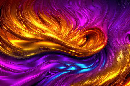 Generative AI art with An amazing golden background. The Enchanting World of Golden Liquid. Generative AIの素材