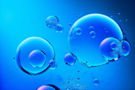 Generative AI art with An amazing background with floating bubbles. Whimsical Bubble Delight. Generative AIの素材