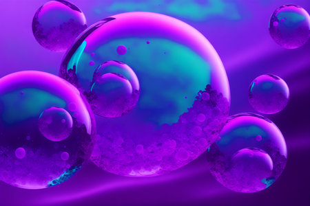 Generative AI art with An amazing background with floating bubbles. Whimsical Bubble Delight. Generative AIの素材