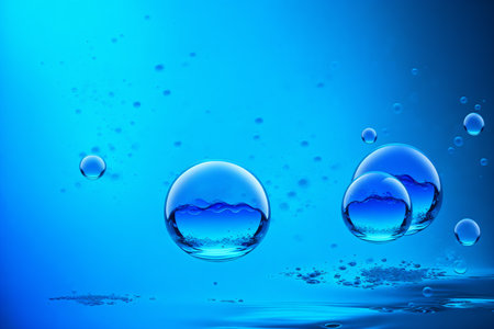 Generative AI art with An amazing background with floating bubbles. Whimsical Bubble Delight. Generative AIの素材