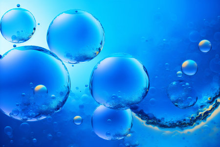 Generative AI art with An amazing background with floating bubbles. Whimsical Bubble Delight. Generative AIの素材