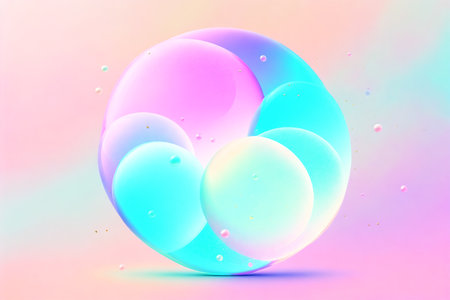 Generative AI art with An amazing background with floating bubbles. Whimsical Bubble Delight. Generative AIの素材