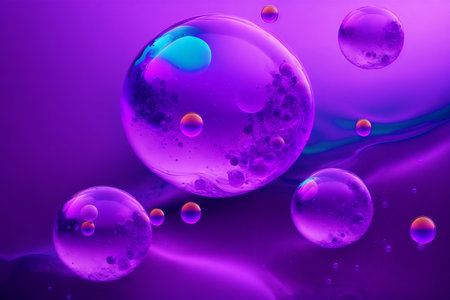 Generative AI art with An amazing background with floating bubbles. Whimsical Bubble Delight. Generative AIの素材
