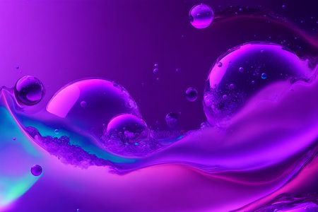 Generative AI art with An amazing background with floating bubbles. Whimsical Bubble Delight. Generative AIの素材