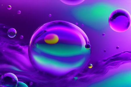 Generative AI art with An amazing background with floating bubbles. Whimsical Bubble Delight. Generative AIの素材