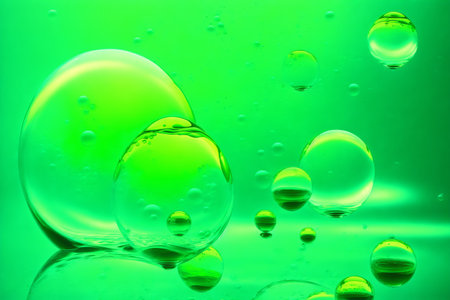 Generative AI art with An amazing background with floating bubbles. Whimsical Bubble Delight. Generative AIの素材
