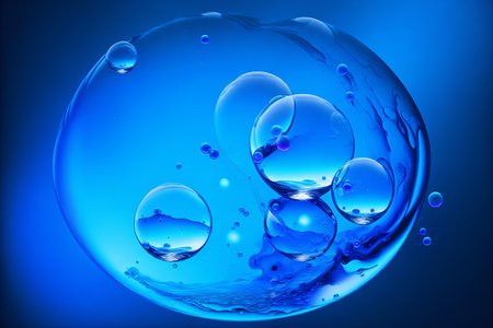 Generative AI art with An amazing background with floating bubbles. Whimsical Bubble Delight. Generative AIの素材
