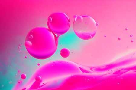 Generative AI art with An amazing background with floating bubbles. Whimsical Bubble Delight. Generative AIの素材
