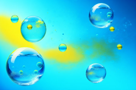Generative AI art with An amazing background with floating bubbles. Whimsical Bubble Delight. Generative AIの素材
