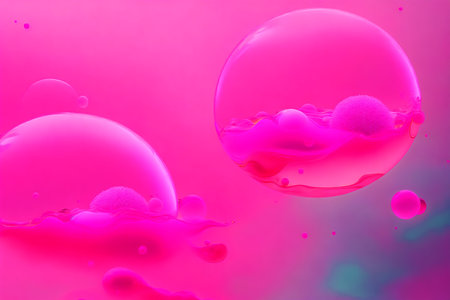 Generative AI art with An amazing background with floating bubbles. Whimsical Bubble Delight. Generative AIの素材