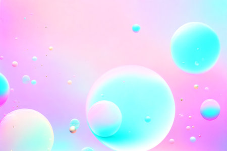 Generative AI art with An amazing background with floating bubbles. Whimsical Bubble Delight. Generative AIの素材
