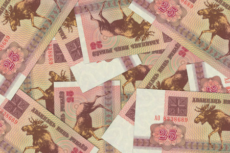 Currency from Belarus, Belarusian banknotes. Close up money from Belarus. Belarusian ruble.3D renderの写真素材