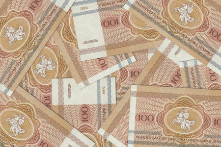 Currency from Belarus, Belarusian banknotes. Close up money from Belarus. Belarusian ruble.3D renderの写真素材